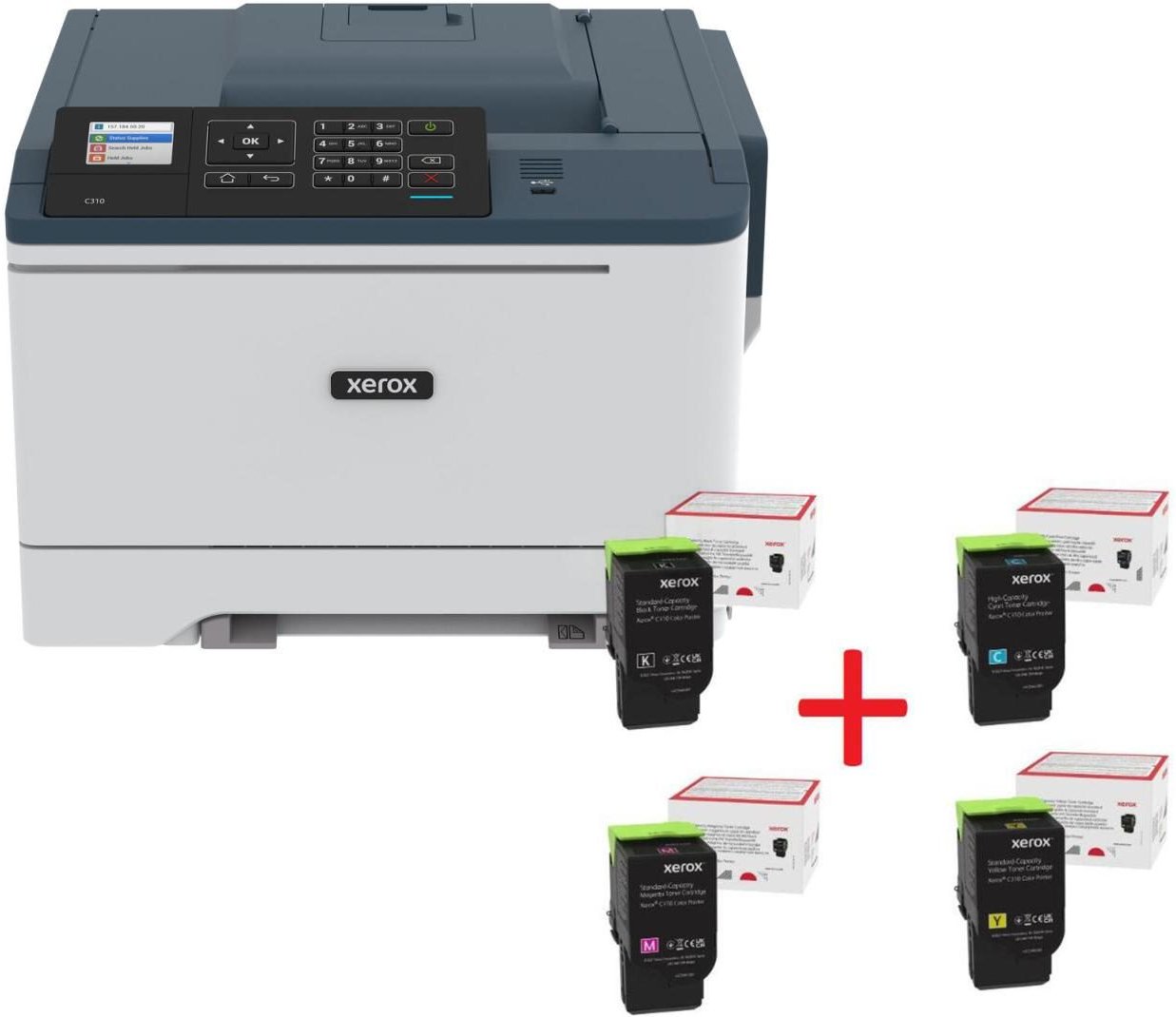 Xerox C310 Farblaserdrucker inkl. Original Set Toner CMYK