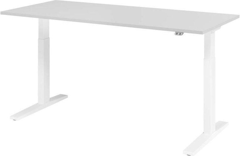 Thumbnail - HAMMERBACHER XMKA19 höhenverstellbarer Schreibtisch 70,0 - 120,0 cm - elektrisch lichtgrau / weiß