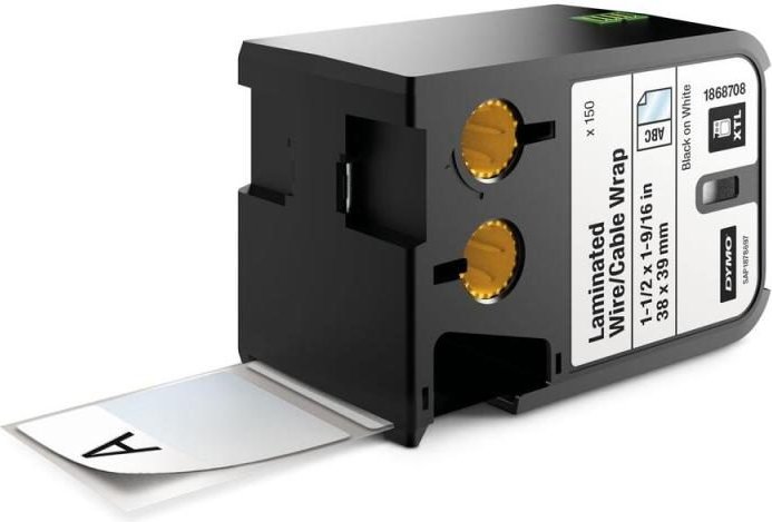 DYMO® Original XTL™ Vinyl-Etikett 38mm x 39mm - schwarz auf weiß