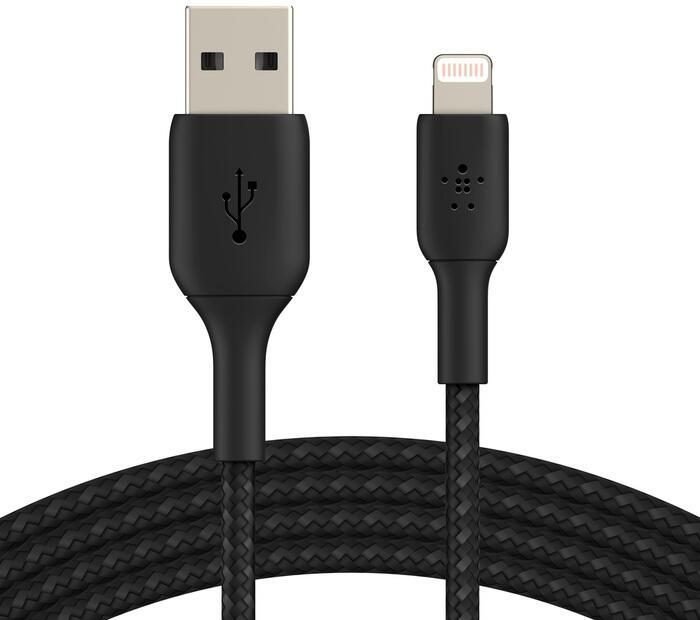 Belkin BoostCharge geflochtenes 2 m USB-A/Lightning Kabel, schwarz