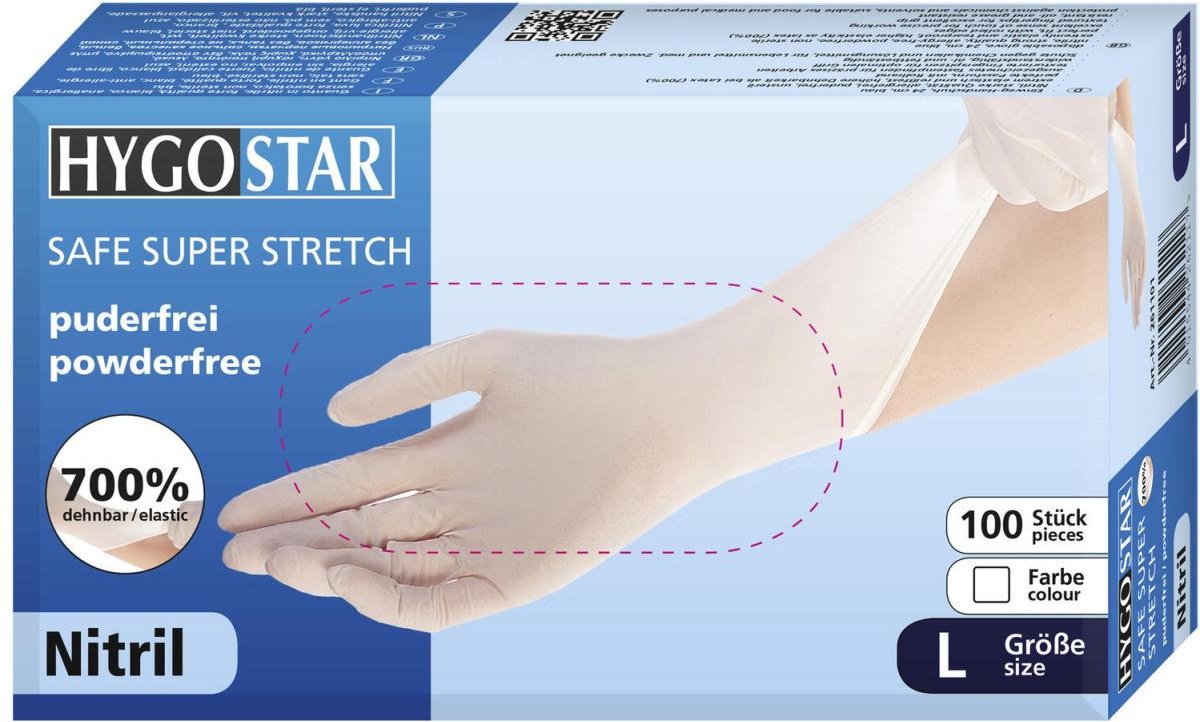 Thumbnail - HYGOSTAR Einmalhandschuhe SAFE SUPER STRETCH L weiß