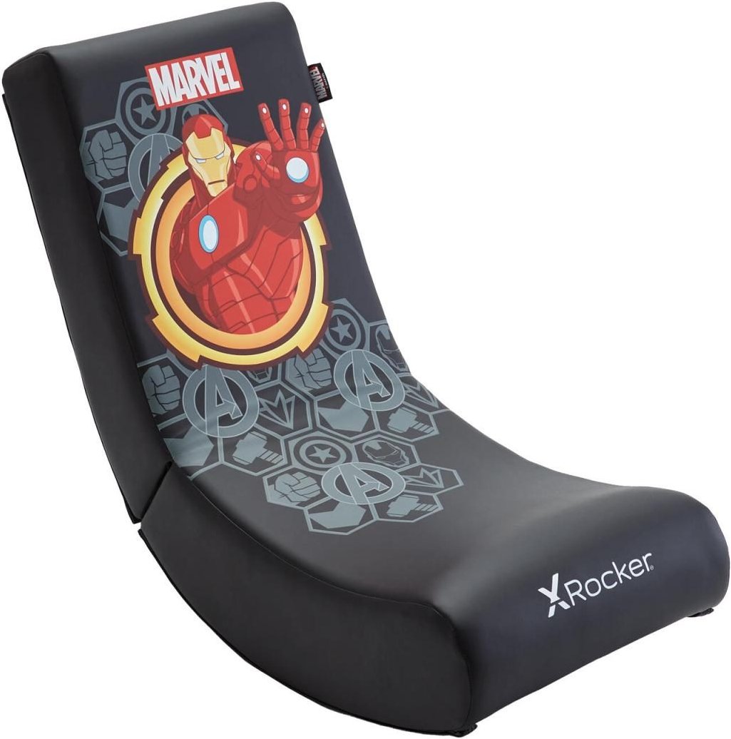 X Rocker Marvel™ Iron Man Floor Rocker Gaming-Bodensessel für Kinder & Jugendliche - schwarz