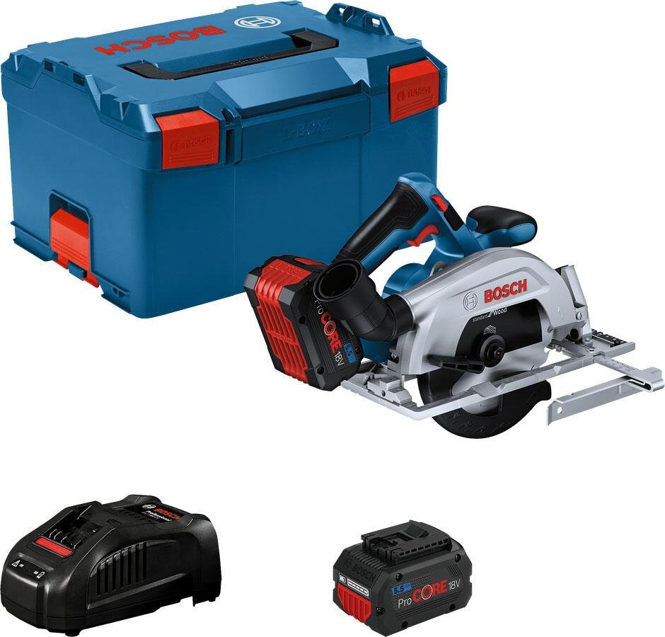 BOSCH Professional Akku-Handkreissäge GKS 18V-57-2 mit L-BOXX