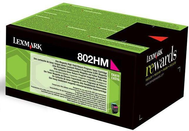 Lexmark Original 802HM Toner magenta 3.000 Seiten (80C2HM0) für CX410e/de/dte, CX510de/dhe/dthe