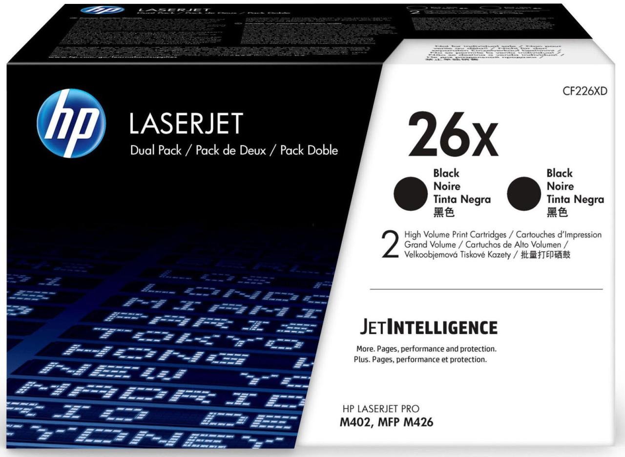 HP Original 26X Toner Doppelpack schwarz hohe Kapazität 2 x 9.000 Seiten (CF226XD)