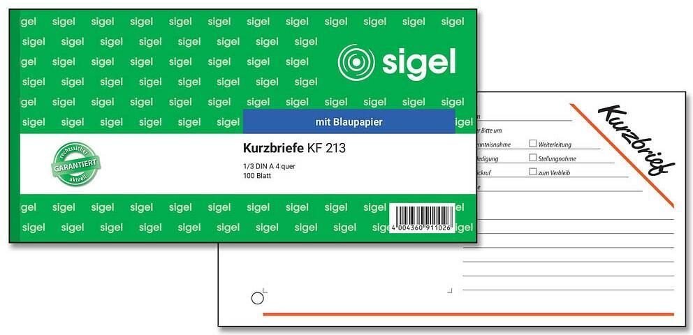 Thumbnail - sigel Kurzbrief Formularbuch KF213 - 100 Blatt