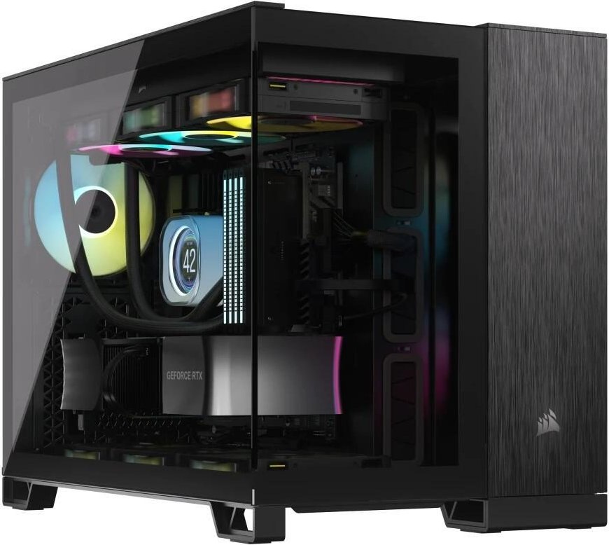 Corsair Zwei-Kammer PC Gehäuse 2500X Micro-ATX schwarz/obsidian aluminium