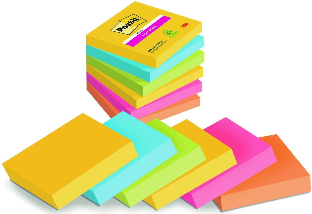 Post-it® Super Sticky Rio de Janeiro Haftnotizen 7,6 x 7,6 cm