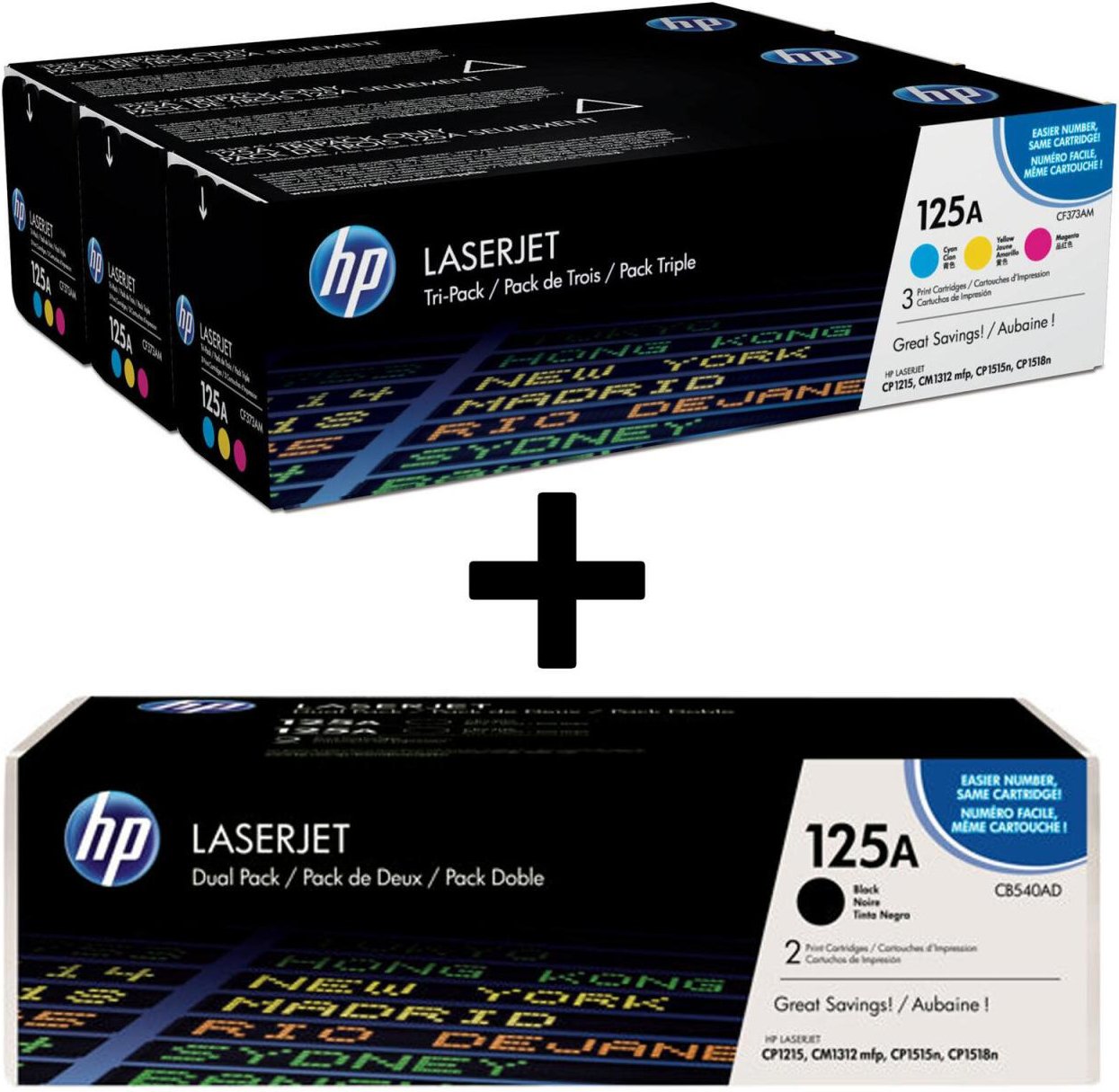 HP Original 125A Toner 5er Set schwarz (2), cyan, magenta, gelb