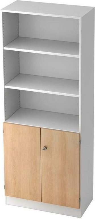 HAMMERBACHER Regalschrank V6770, V6770/W/E/SG weiß, eiche