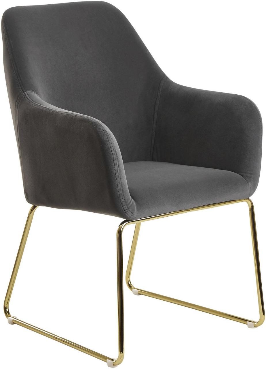 WOHNLING Esszimmerstuhl WL6.218 Samt dunkelgrau