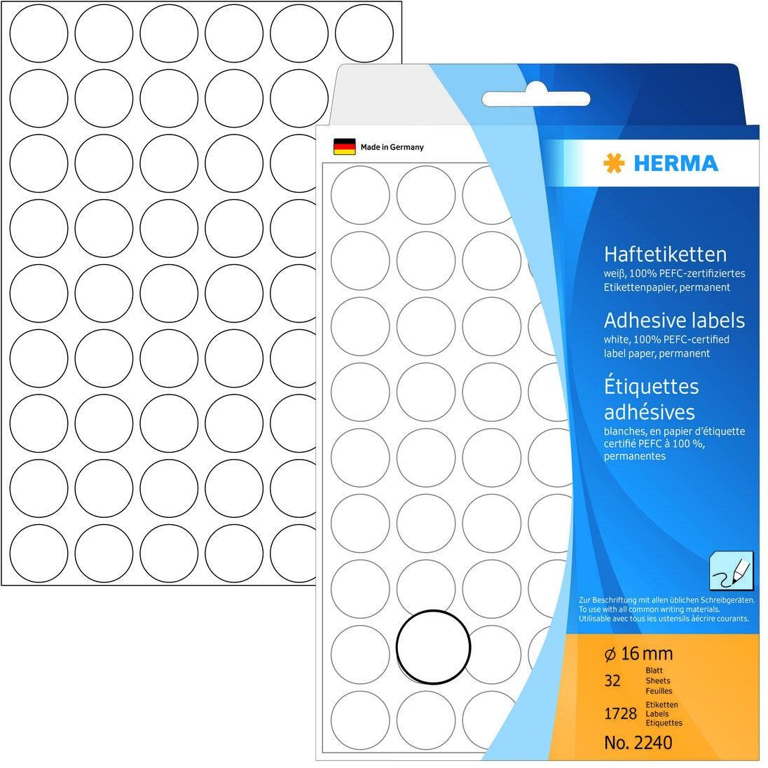HERMA Klebepunkte Ø 16,0 mm weiß