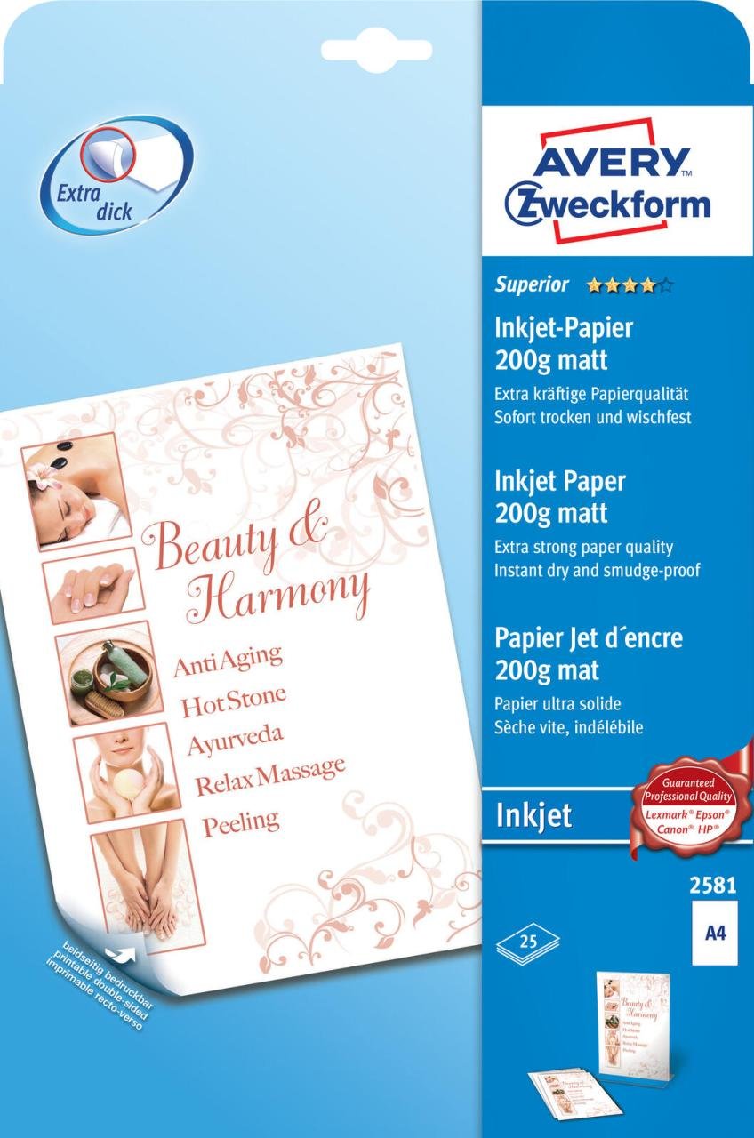AVERY Zweckform Fotopapier Inkjet DIN A4 matt 200 g/m²