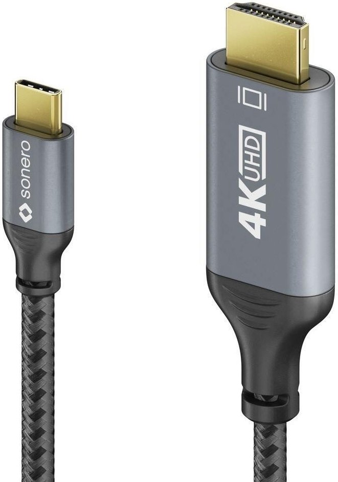 Thumbnail - Sonero USB-C auf HDMI Kabel - 4K60, 18Gbps - grau/schwarz - 2,00m