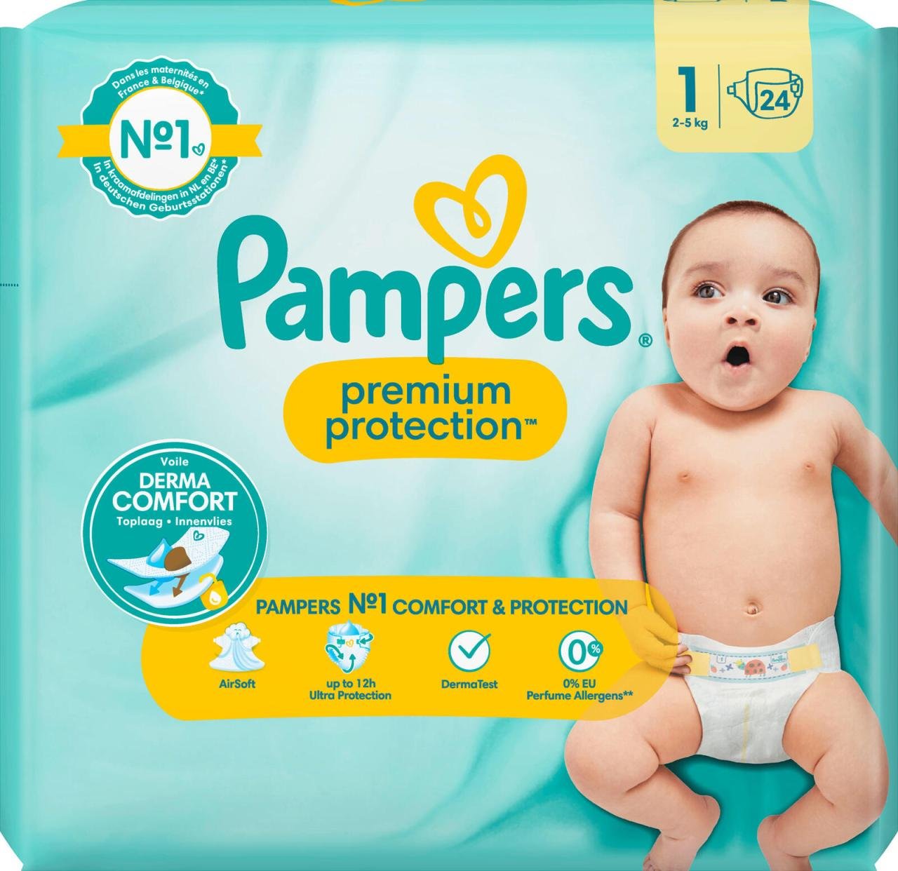Pampers® Windeln Premium Protection Größe 1 (2-5kg) für Neugeborene (0-3 Monate)