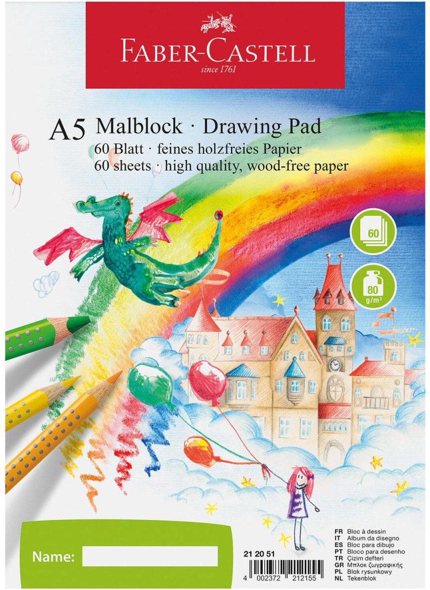 0 FABER-CASTELL Malblöcke FaberCas. Malblock A5 1St. DIN A5 60 Blatt