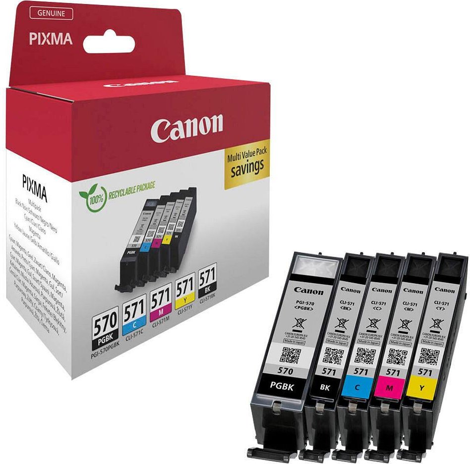 Thumbnail - Canon Original PGI-570 + CLI-571 Druckerpatronen - Multipack 1 x schwarz / 1 x farbig (0372C006)