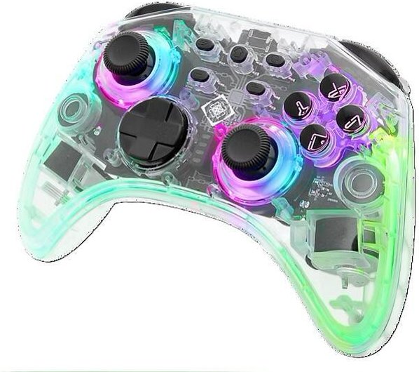 DELTACO Wireless transparenter Nintendo Switch Controller, RGB