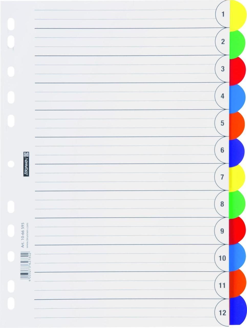 BRUNNEN Ordnerregister Vollformat blanko DIN A4