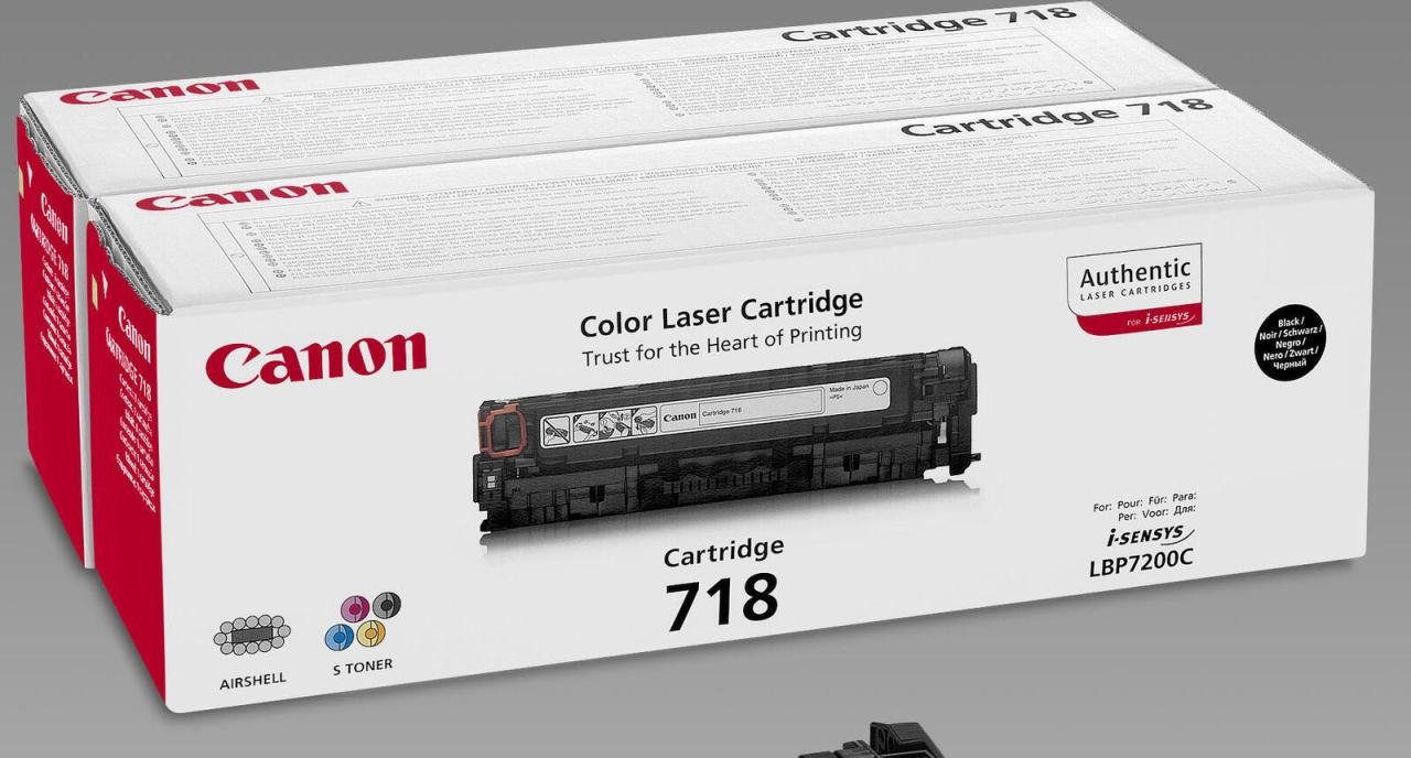 Canon Original Toner 718BK Doppelpack Schwarz 2x 3.400 Seiten (2662B005)