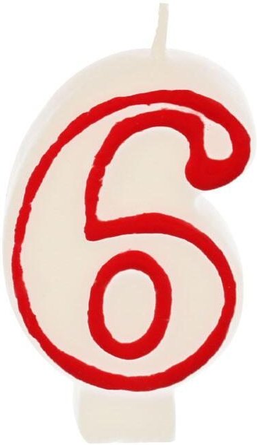 PAPSTAR 6 Zahlenkerzen 7.3 cm weiß, rot