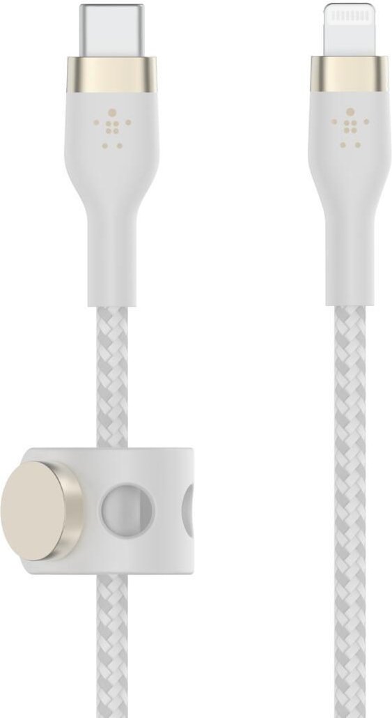 Belkin BoostCharge Pro Flex USB-C Kabel mit Lightning Connector (3m, Weiß)