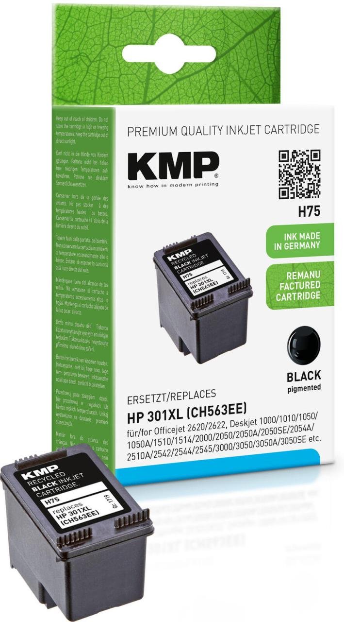 KMP Druckerpatrone H75 schwarz kompatibel zu HP 301XL (CH563EE)