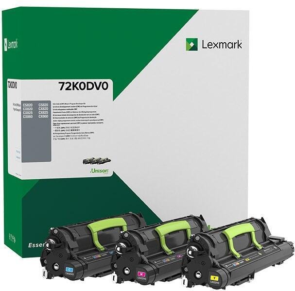 Lexmark Original Entwicklereinheit 3er-Set cyan, magenta, gelb (72K0DV0) für CS82x, CX8xx