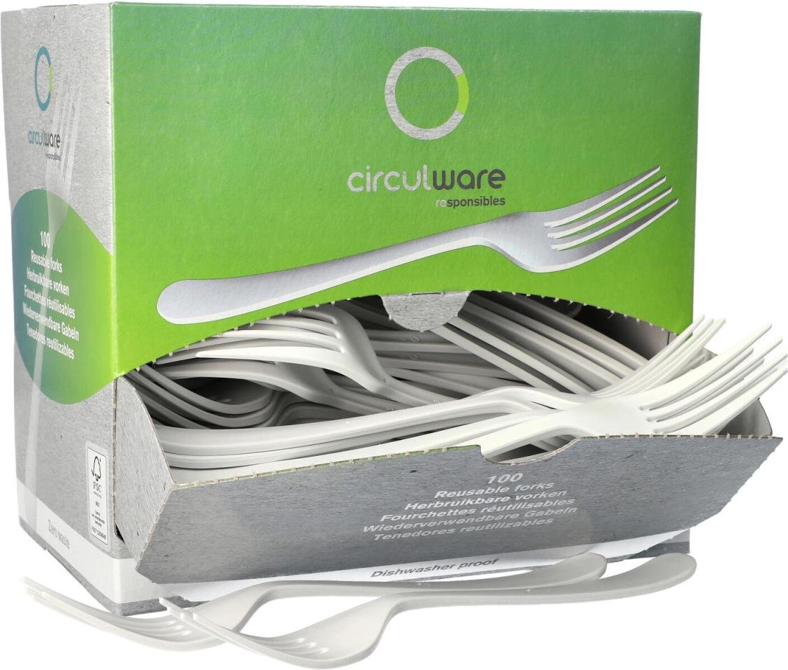 PAPSTAR Mehrweg-Gabeln weiß Polypropylen (PP)