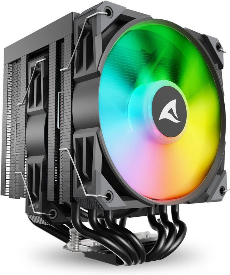 0 Sharkoon A60 RGB Dual-Tower-Luftkühler 260W TDP schwarz