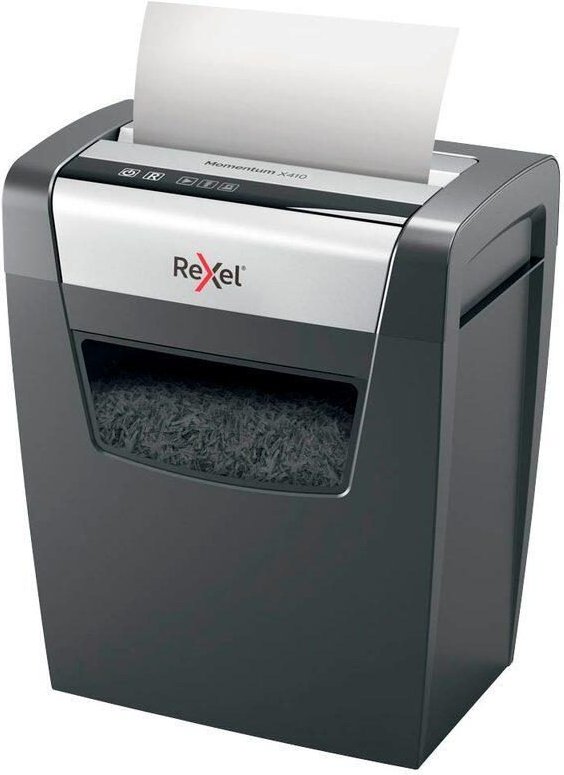 Thumbnail - Rexel Momentum X410 Aktenvernichter mit Partikelschnitt bis 10 Blatt schwarz