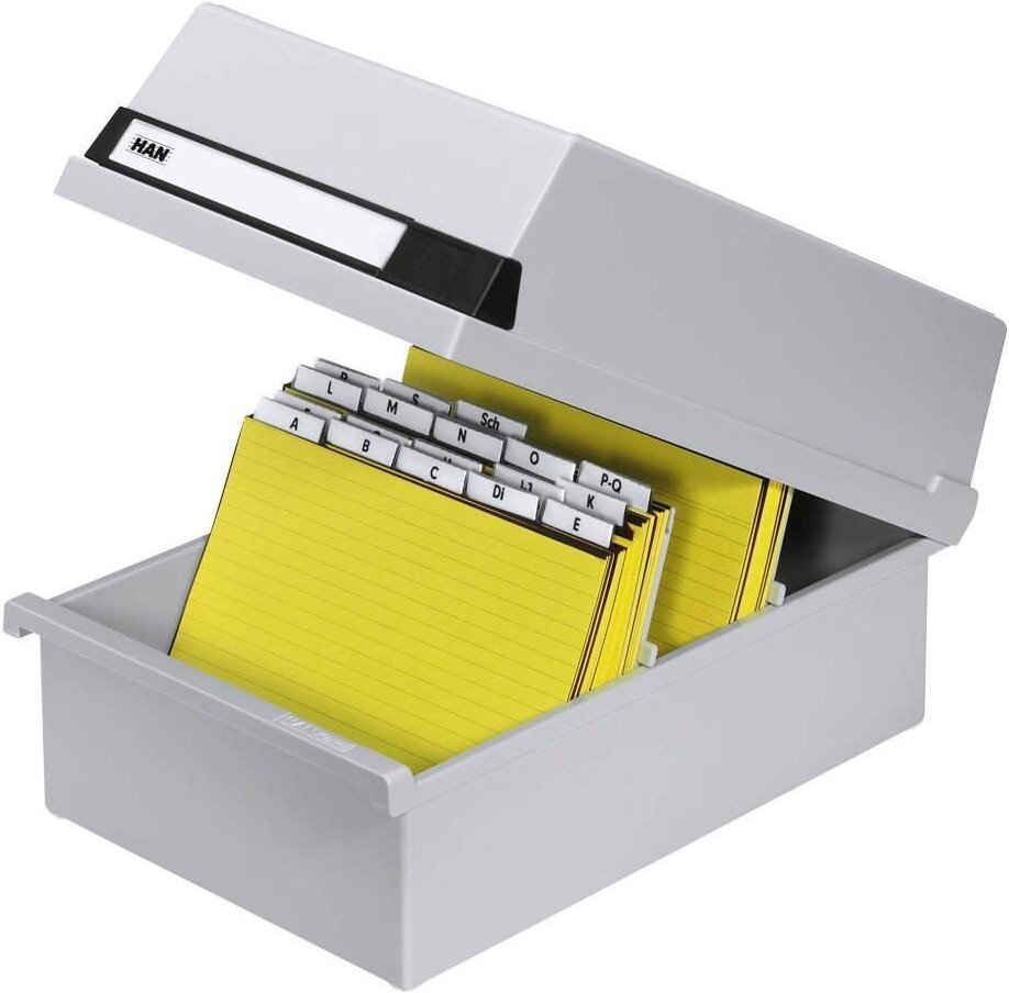 Thumbnail - HAN Karteikasten mit Deckel DIN A5 für 1.300 Karteikarten - grau