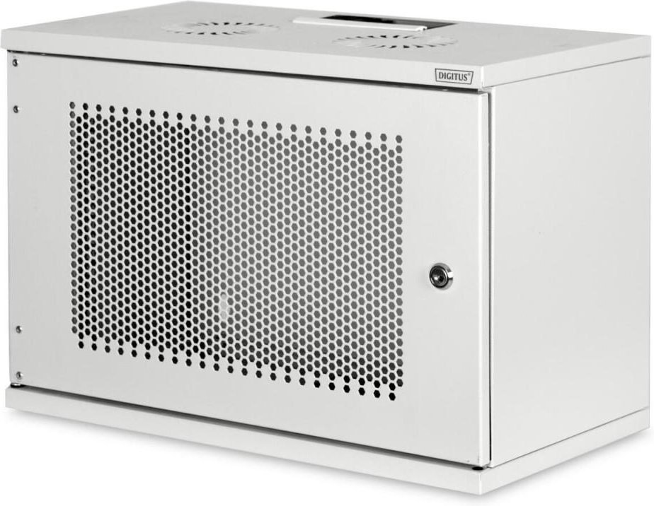 Digitus 7HE 19"-Wandgehäuse SOHO unmontiert perforierte Fronttür RAL 7035 grau