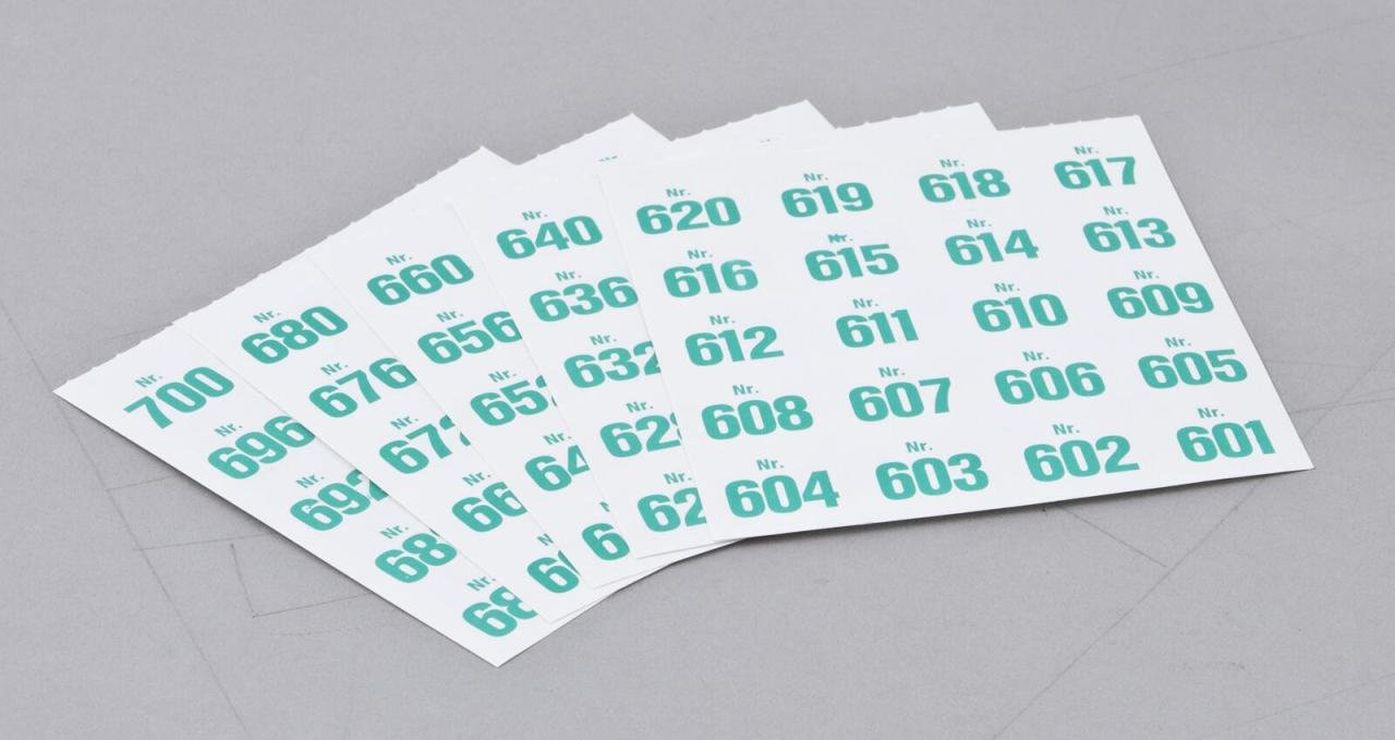 WOLF & APPENZELLER Klebenummern schwarz