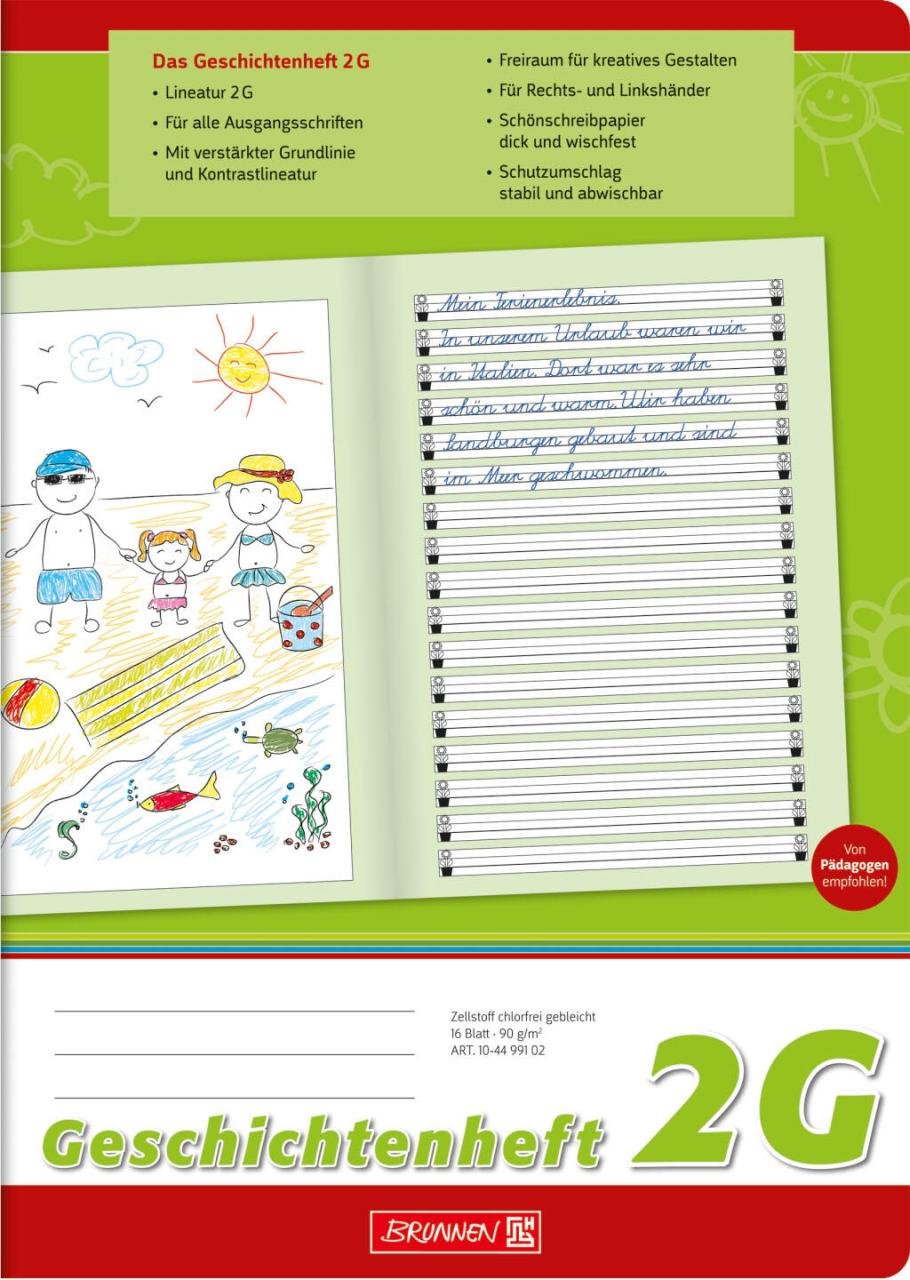Thumbnail - BRUNNEN Geschichtenheft liniert DIN A4 16 Blätter