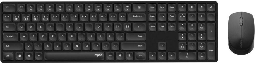 Rapoo 8020M kabelloses Multi-Mode-Deskset - QWERTZ Deutsch - Schwarz