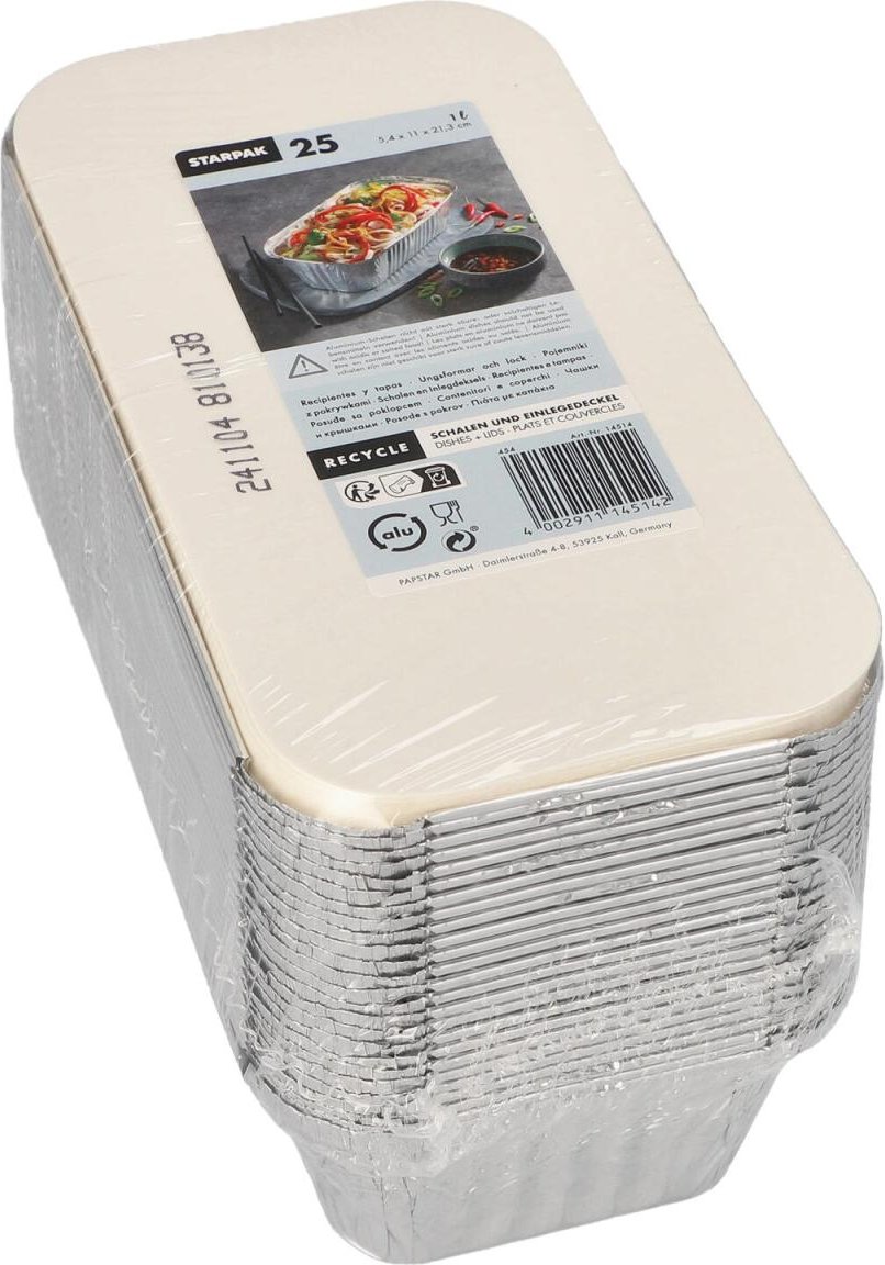 Thumbnail - STARPAK Aluschalen mit Deckel 1000 ml silber