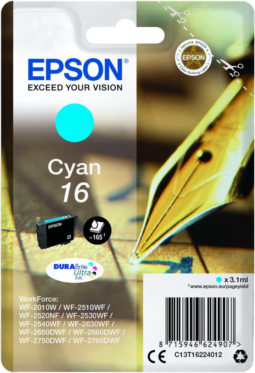 Epson Original 16 Füller Druckerpatrone - cyan (C13T16224012)