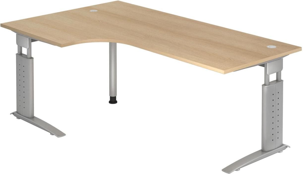 HAMMERBACHER VUS82/E/S höhenverstellbarer Schreibtisch 68 - 86 cm eiche / silber