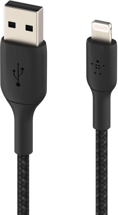 Belkin BoostCharge geflochtenes 1 m USB-A/Lightning Kabel, schwarz