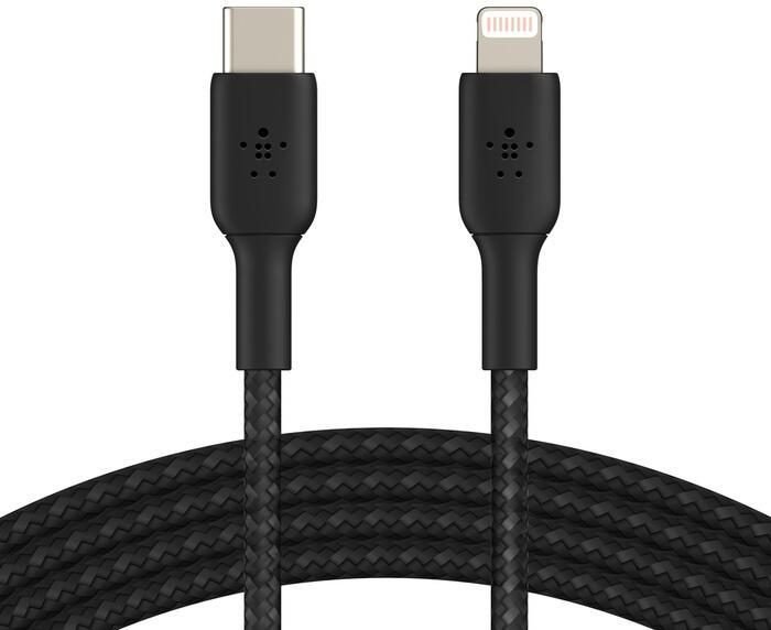 0 Belkin BoostCharge geflochtenes 1 m USB-C/Lighting Kabel, schwarz