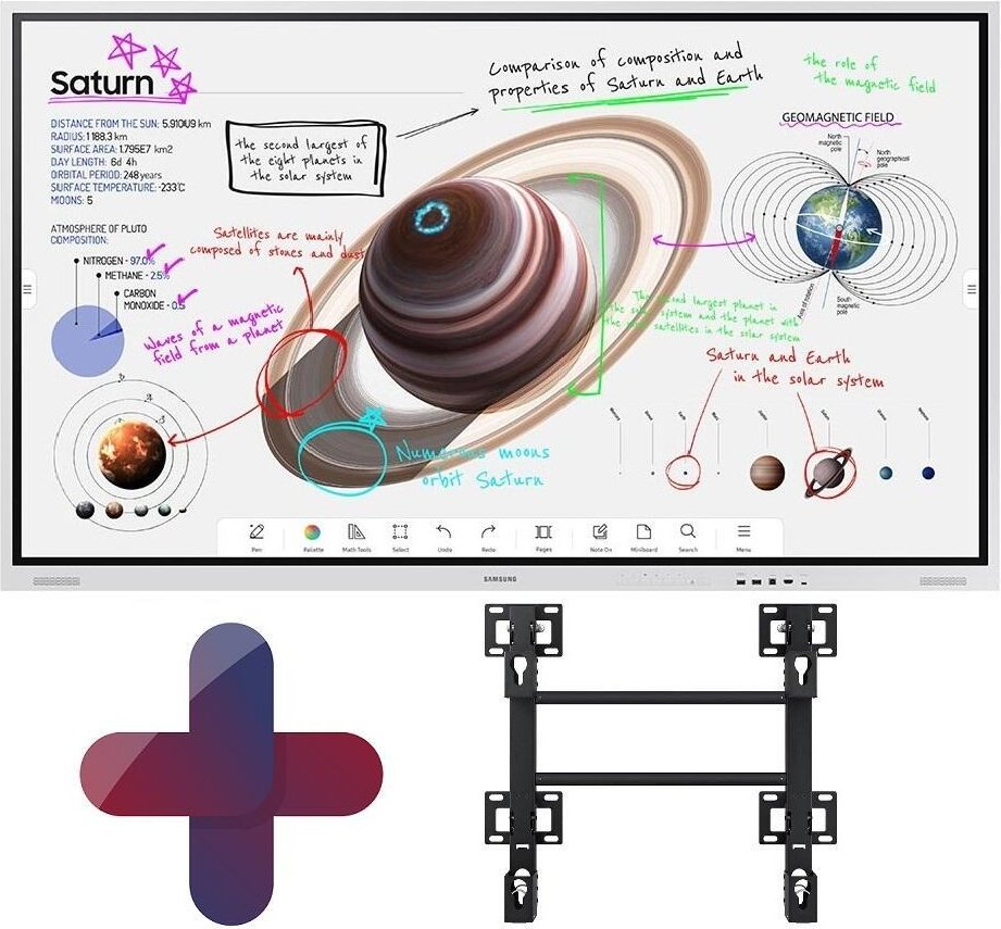 Thumbnail - Samsung Flip Pro WM85B Flipchart 85 Zoll 215,9 cm + Samsung WMN-8200SF Wandhalterung starr