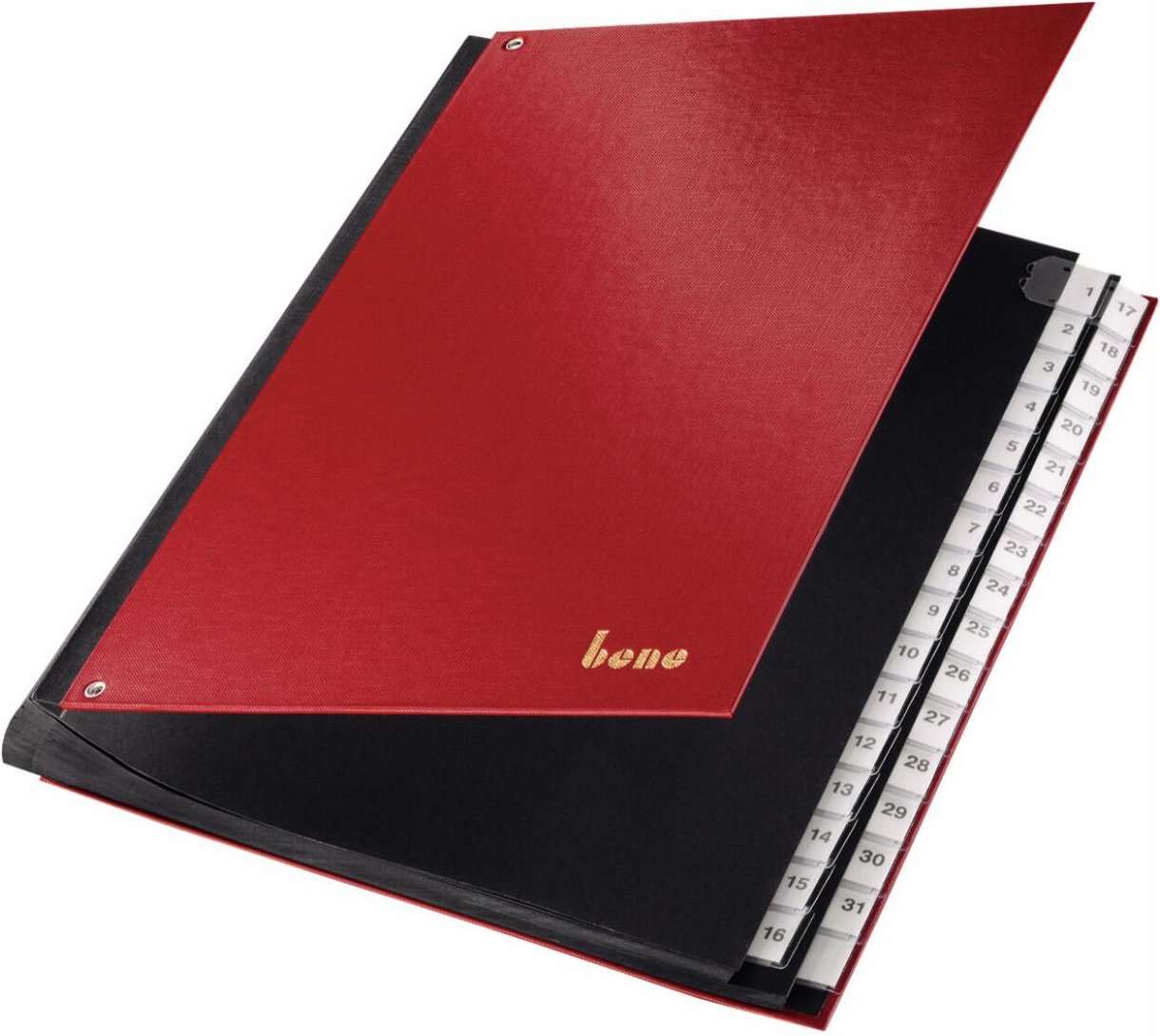 bene Pultordner DIN A4 32 Taben rot