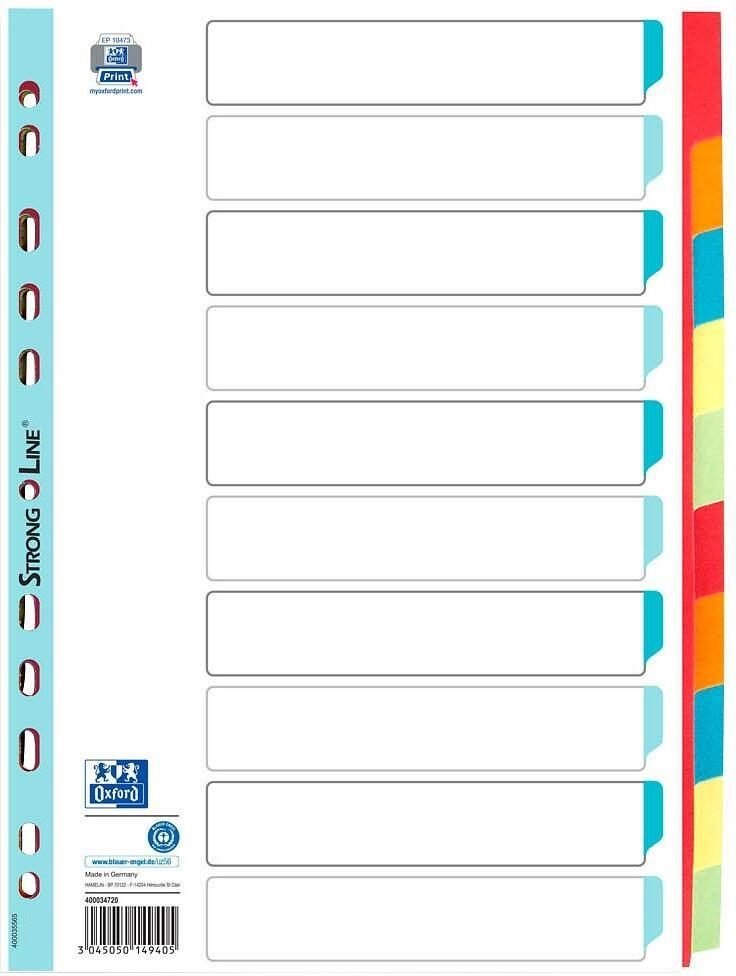 OXFORD Ordnerregister Vollformat blanko - 10-tlg.