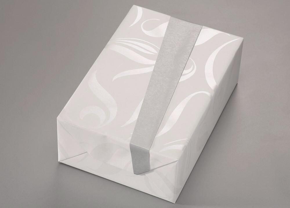 JUNG SCHÖNER VERPACKEN Geschenkpapier 50 cm x 20 m silber/weiß