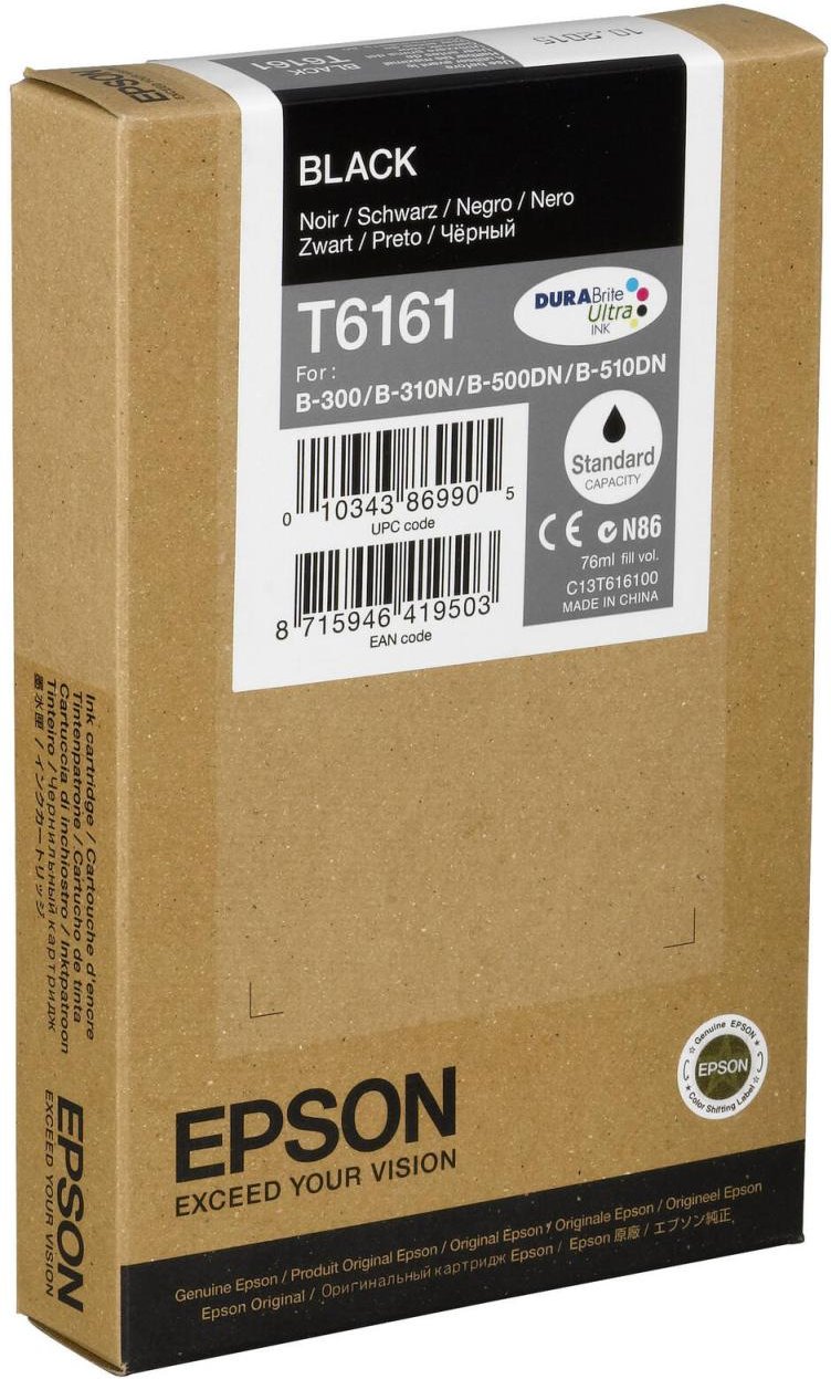 Epson Original T6161 Druckerpatrone schwarz 3.000 Seiten 76ml (C13T616100)