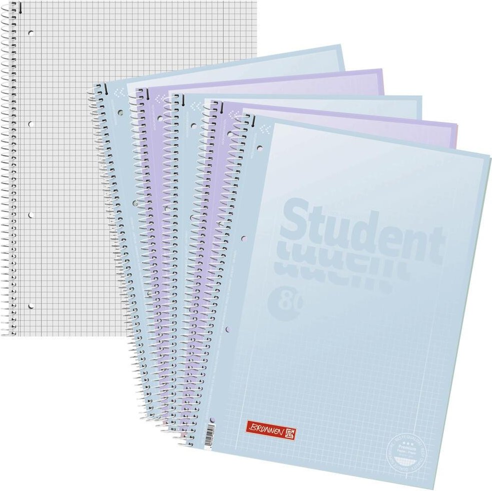 5 Brunnen Collegeblöcke Pastell 2 A4 LIN 28