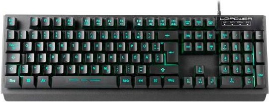 LC-Power LC-KEY-4B-LED Tastatur QWERTZ Deutsch, Schwarz