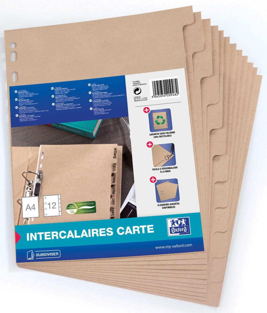 OXFORD Ordnerregister Vollformat blanko DIN A4