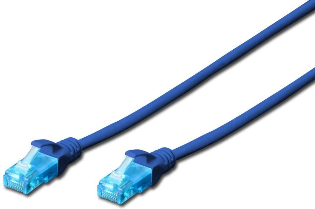 DIGITUS Patch-Kabel RJ-45 (M) zu RJ-45 (M) 0.5 m CCA U/UTP Cat 5e blau (DK-1512-005/B)